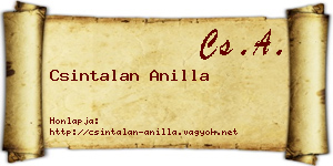Csintalan Anilla névjegykártya
